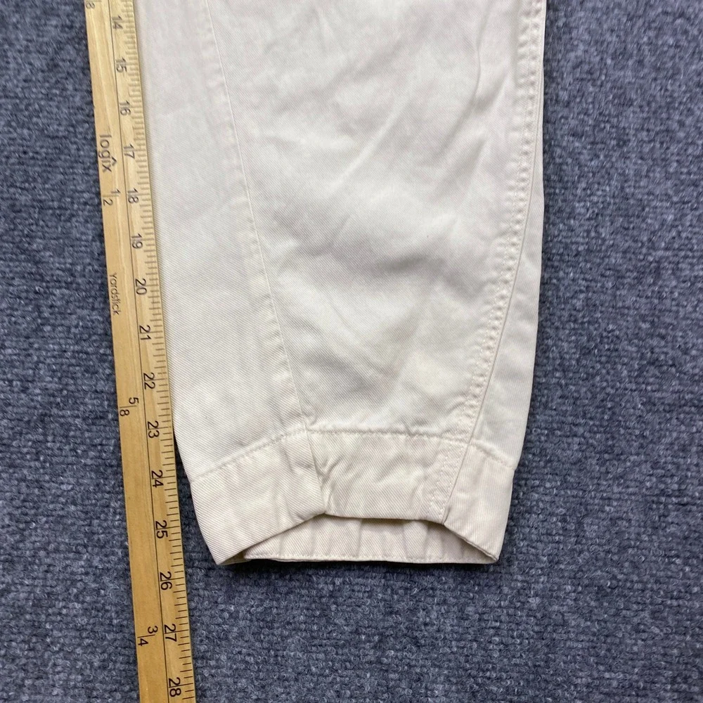 Banana Republic Womens M Cream Lyocell Linen‎ Tapered Utility Pants Grunge